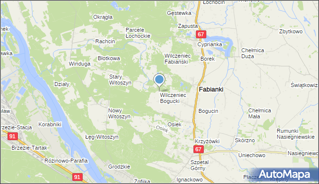 mapa Wilczeniec Bogucki, Wilczeniec Bogucki na mapie Targeo